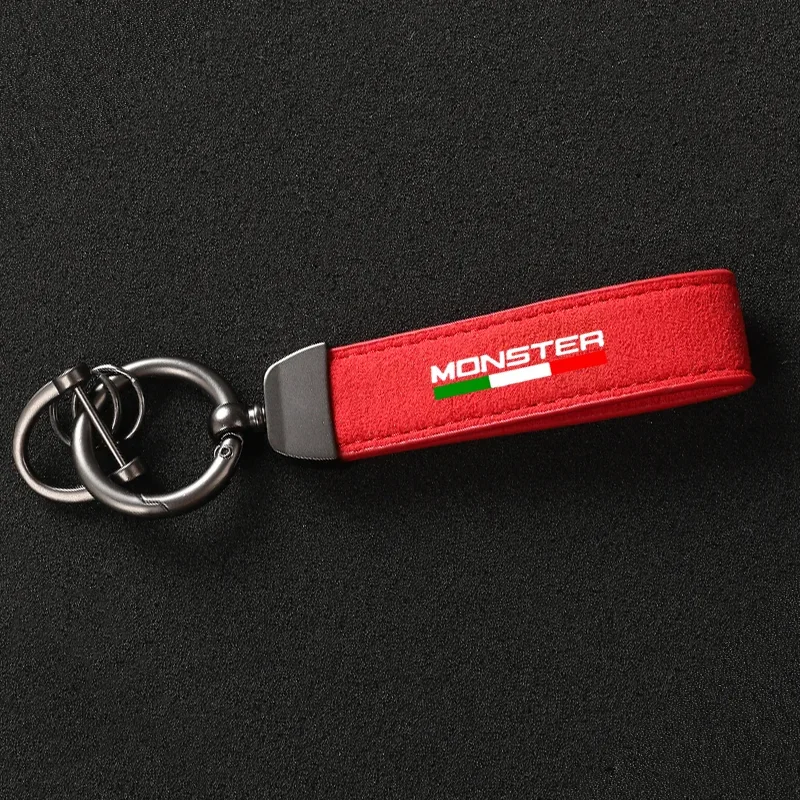 High-Grade Suede Motorcycle Keychain Keyring Key Chains Lanyard Gifts Key Chain For Monster ST2 M 400 600 Accessories