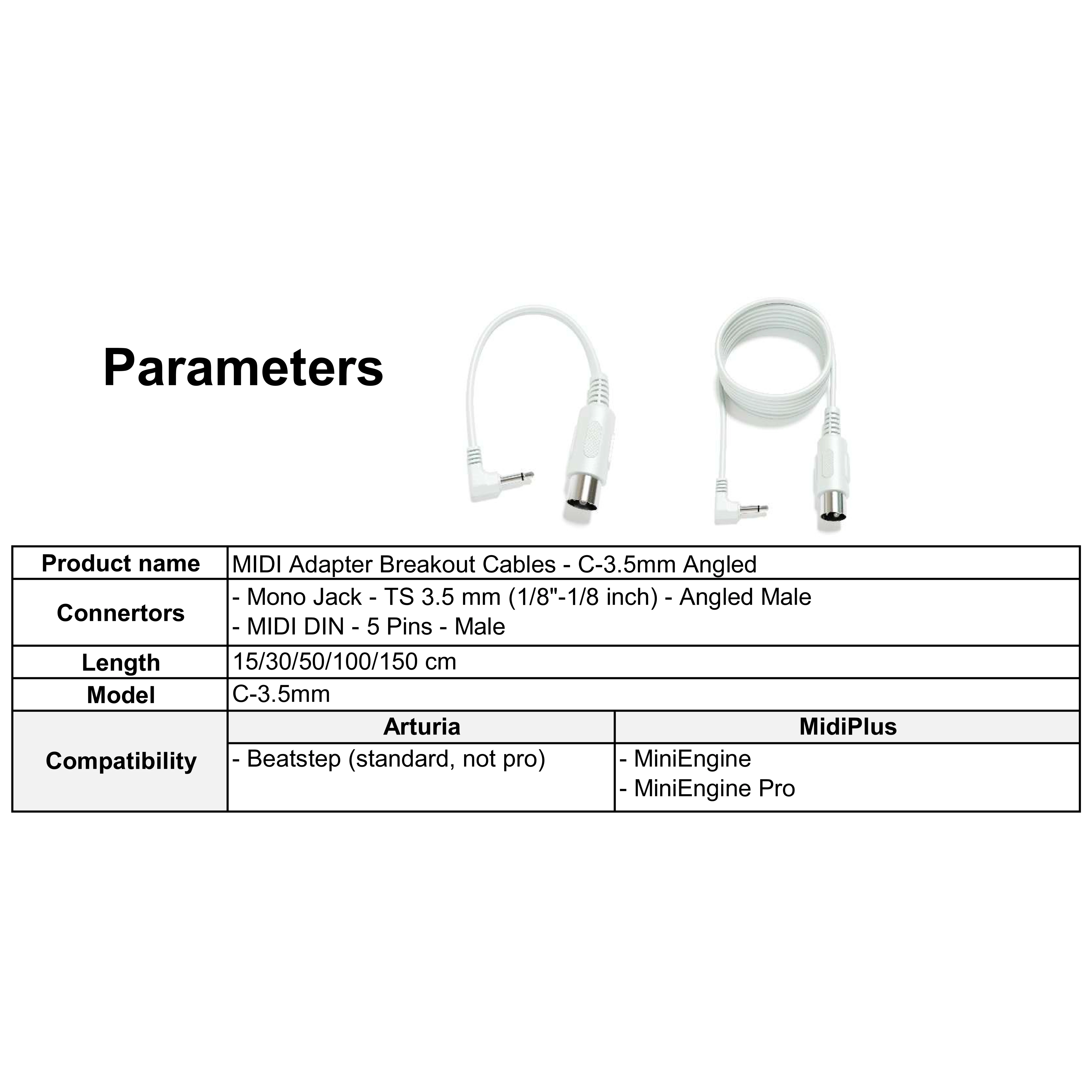 ExcelValley - Mannelijke DIN MIDI-adapter breakout-conversiekabel - Mini / Micro jack - TRS 2,5 mm / 3,5 mm