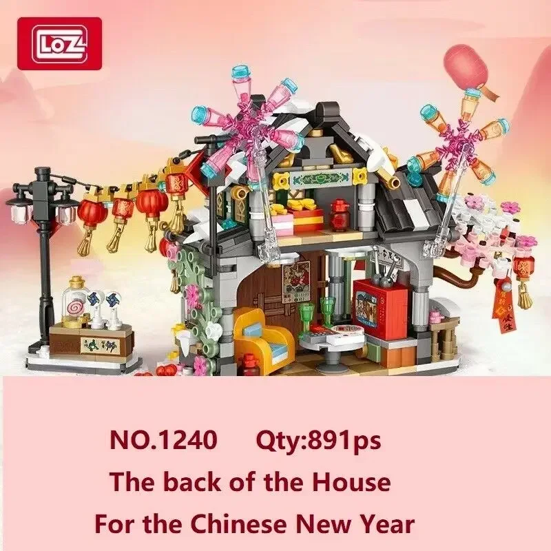 1240 LOZ mini Blocks Teens Building Bricks Girls Toys House Chinese New Year Gift Women Presents Home Decor