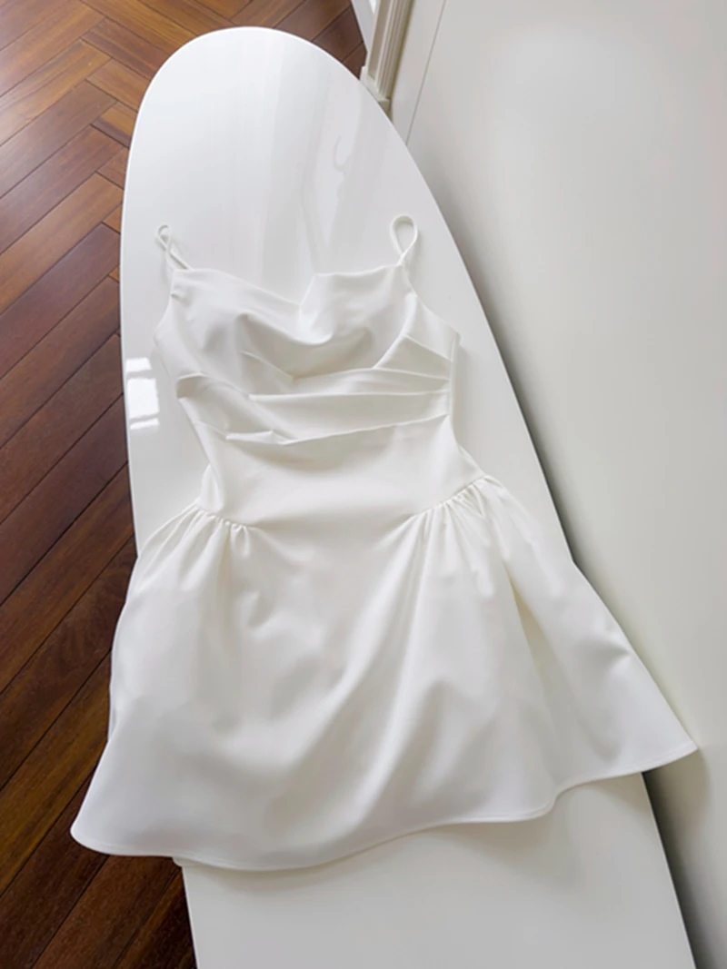 

Белое вечернее платье-юбка А-силуэта в стиле феи с коротким рукавом, комплект из двух предметов, корейский стиль, с завышенной талией, из полиэфирного волокна