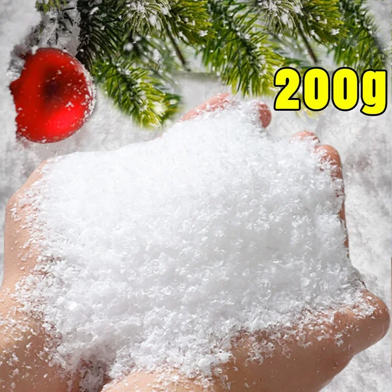 Artificial Snow Powder Christmas Fake Snowflake Ornaments Winter DIY Crafts White Snow For Christmas Party Decoration Supplies