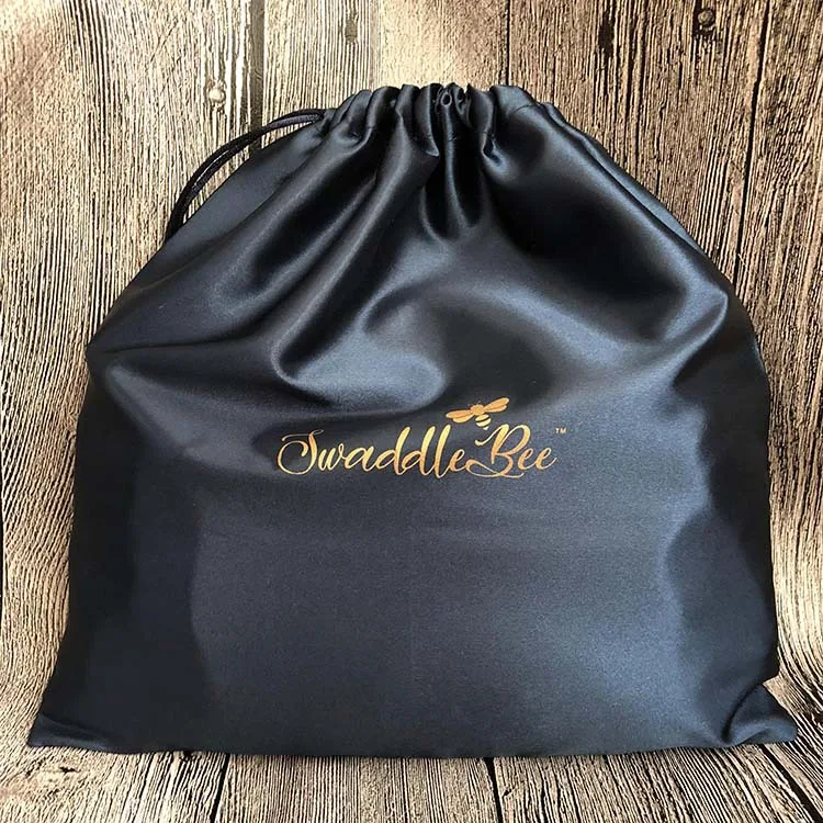 Customizable Logo  Silk Drawstring Bags Cosmetic Skin Care Products Storage Pouch Shoes Clothes Dust Pouches Wig Packaging  Bag