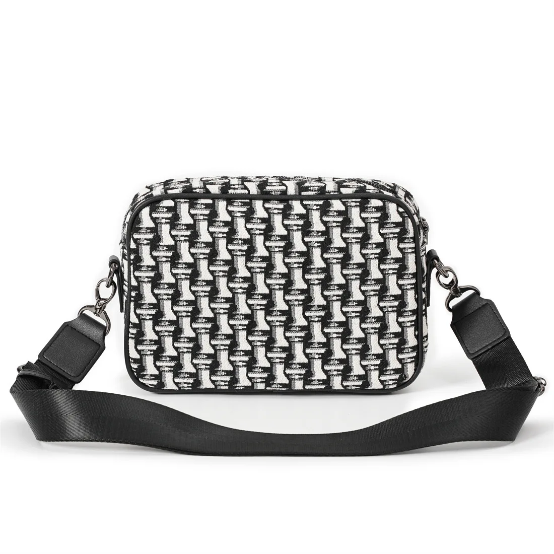 Luxuriöse Umhängetasche im Designer-Stil, Herren-Schultertasche aus Canvas mit Patchwork-Details und PU-Leder, Herren-Schulter-Messenger-Tasche, Handtasche, rechteckige Geldbörse. – Detail 10