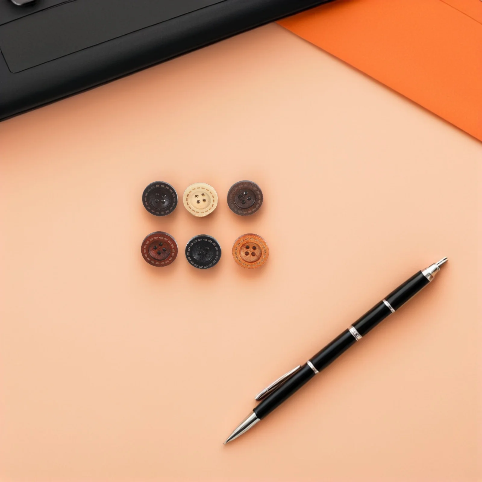 

50Pcs Small Wooden Tacks Retro Button Shaped Pushpins for Bulletin Board Classroom Office Home Decor Travel Map Pin Set