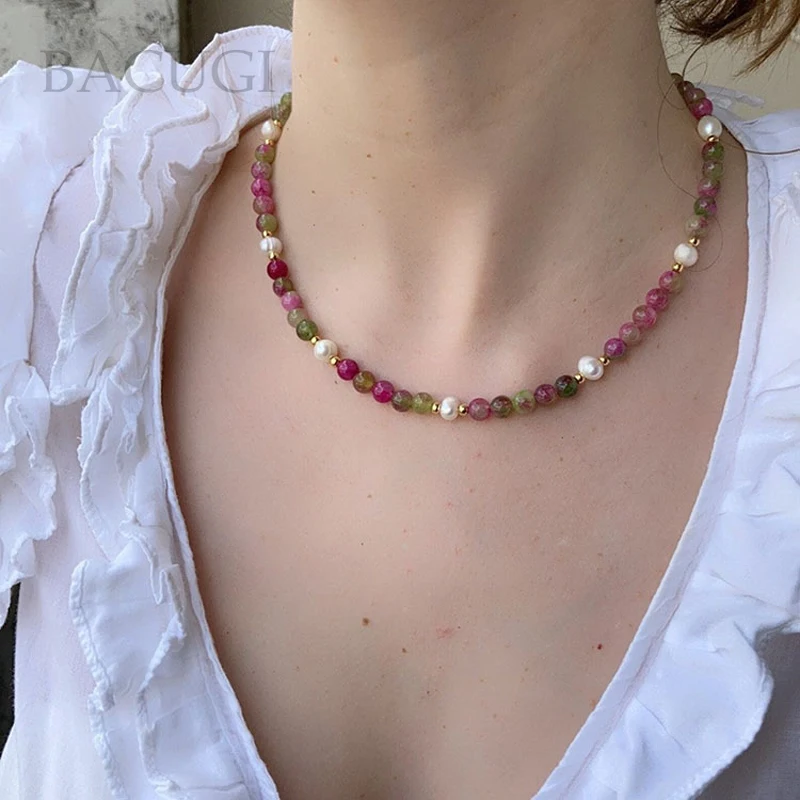 2026 جديد الحجر الطبيعي قلادة قصيرة رائعة صغيرة لؤلؤ المياه العذبة السيدات المختنق قلادة الملحقات #2