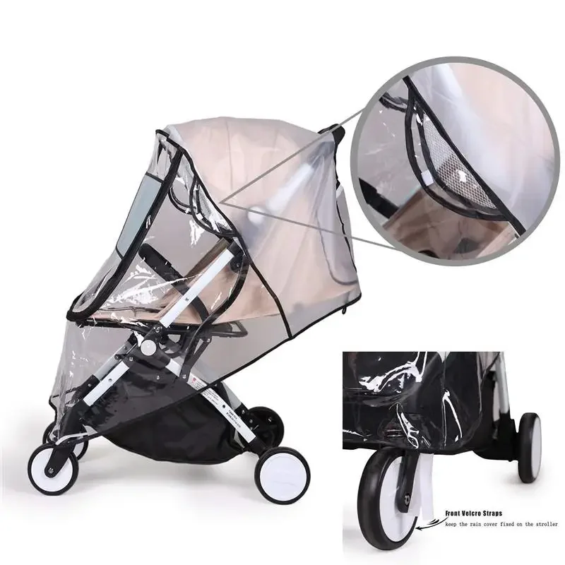 Foldable Outdoor Pet Cart Cover Dog Cat Carrier Stroller Cover Transparent Stroller Rain Cover For All Kinds of Cat Dog Cart
