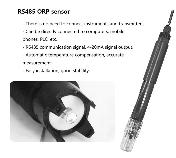 Pipeline Redox Ph/ec/tds Temperature Sensor Probe For Pool Tank Water, Rs485 Modbus Digital PH Orp Sensor 0-2000 Mv With Temp