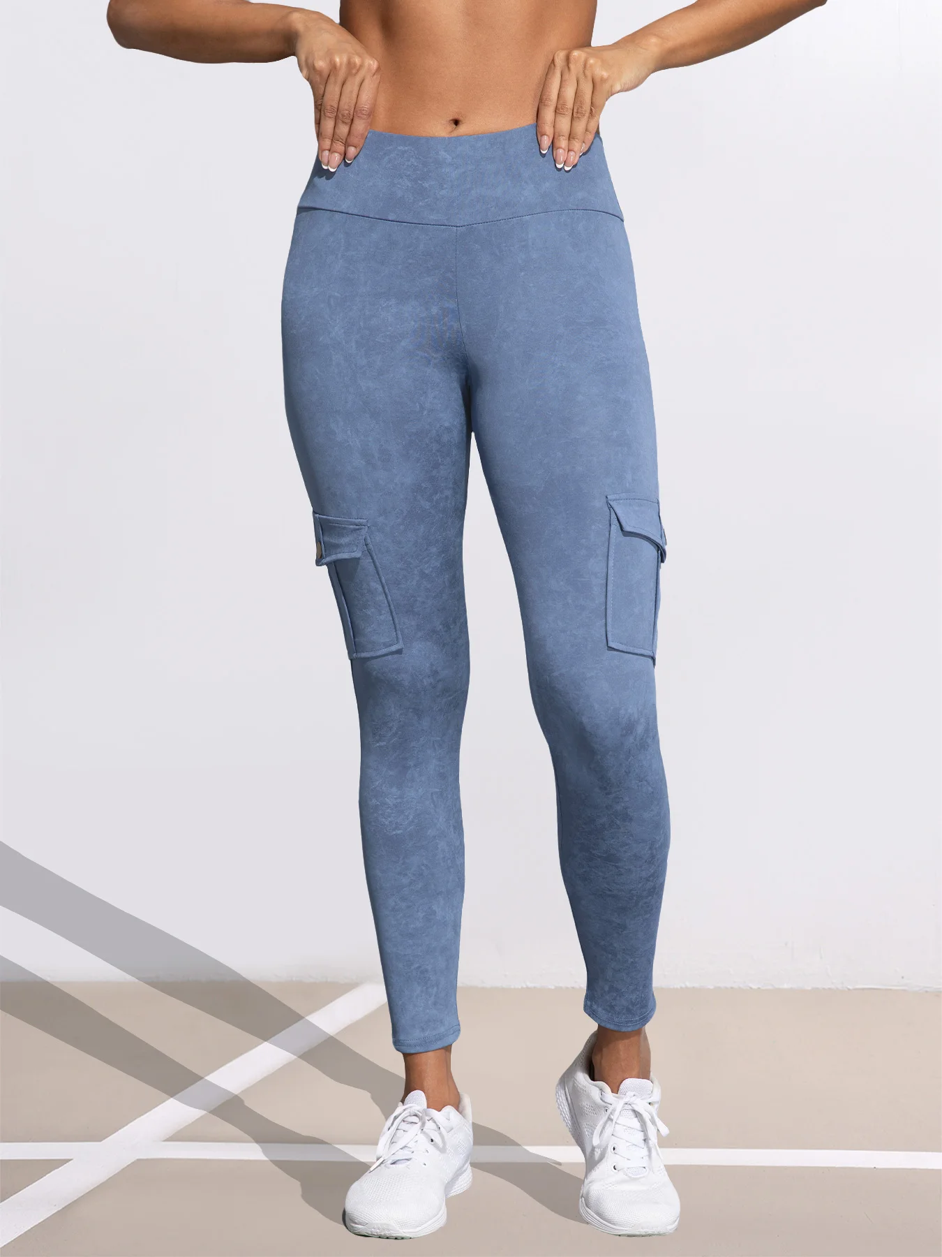 1/3 PCS Washed Print Work Pocket Women Leggings Elastic Butt Lifting Fitness Tights 2025 New Athletic Pants Fashion Streetwear