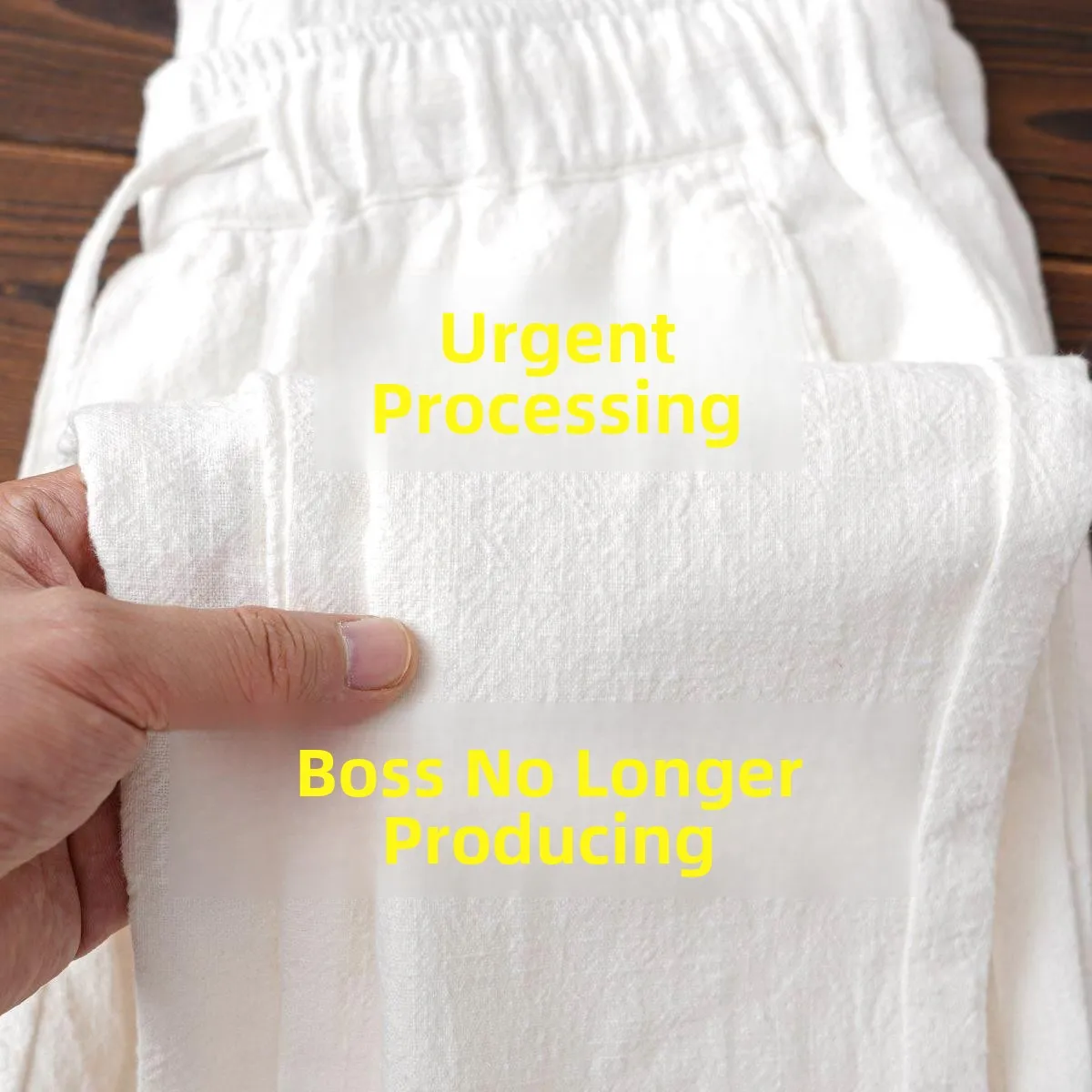 2023 Summer Linen Cotton Breathable Loose Casual Japanese Style  Color Elastic Waist Drawstring Straight Leg White Pants
