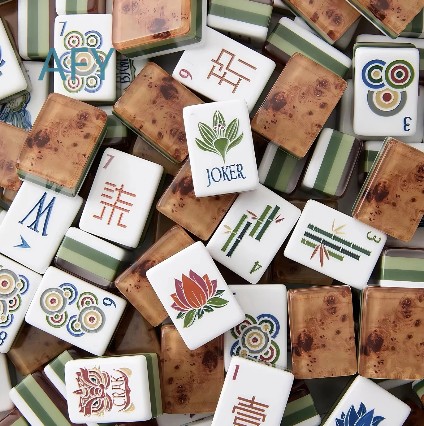 Customize 4-Layer Wood Grain Acrylic American Mahjong Set with 160 Tiles for Gathering for Beginners and Experts for Home