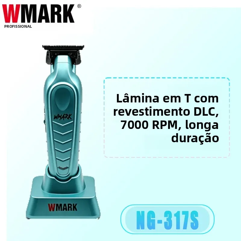 wmark-ng-317s-プロフェッショナル-ディテール-ヘアトリマー-7500rpm-dlc-ゼロギャップ-t型刃-充電ドック付き-コードレス-バーバー用トリマー