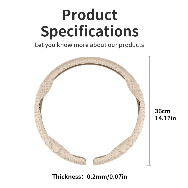 

Premium Car Steering Wheel Cover - Easy Installation Fits Ford Explorer Edge PLUS Escape Kuga Mustang EVOS Territory Fiesta