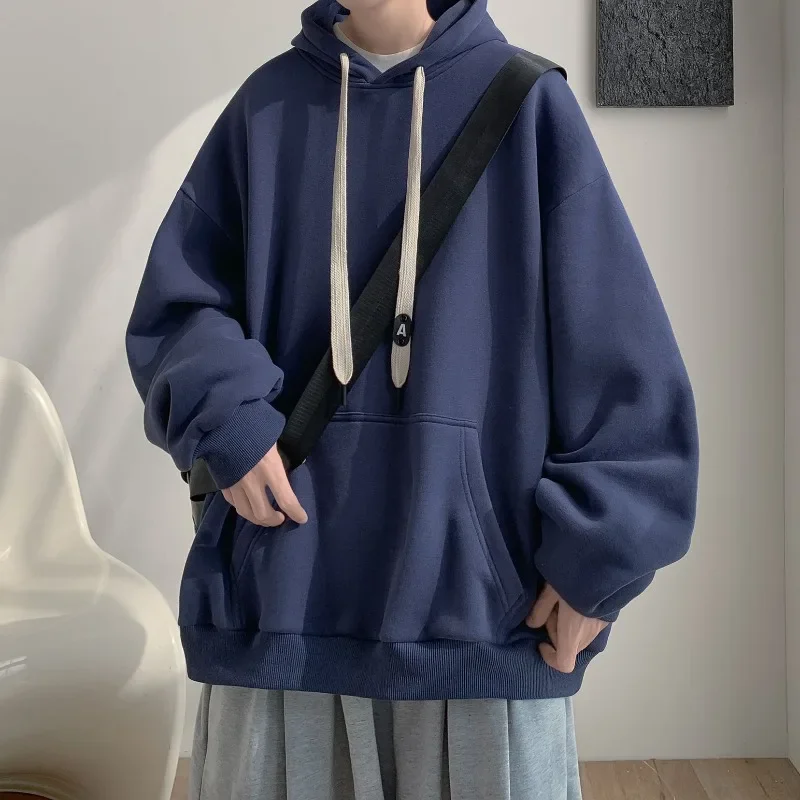 

With Pockets Plain Man Hoodies Young Students Designer Clothing Deals Tops Y2k Clothes Sweat Shirt No Brand Sweatshirts for Men