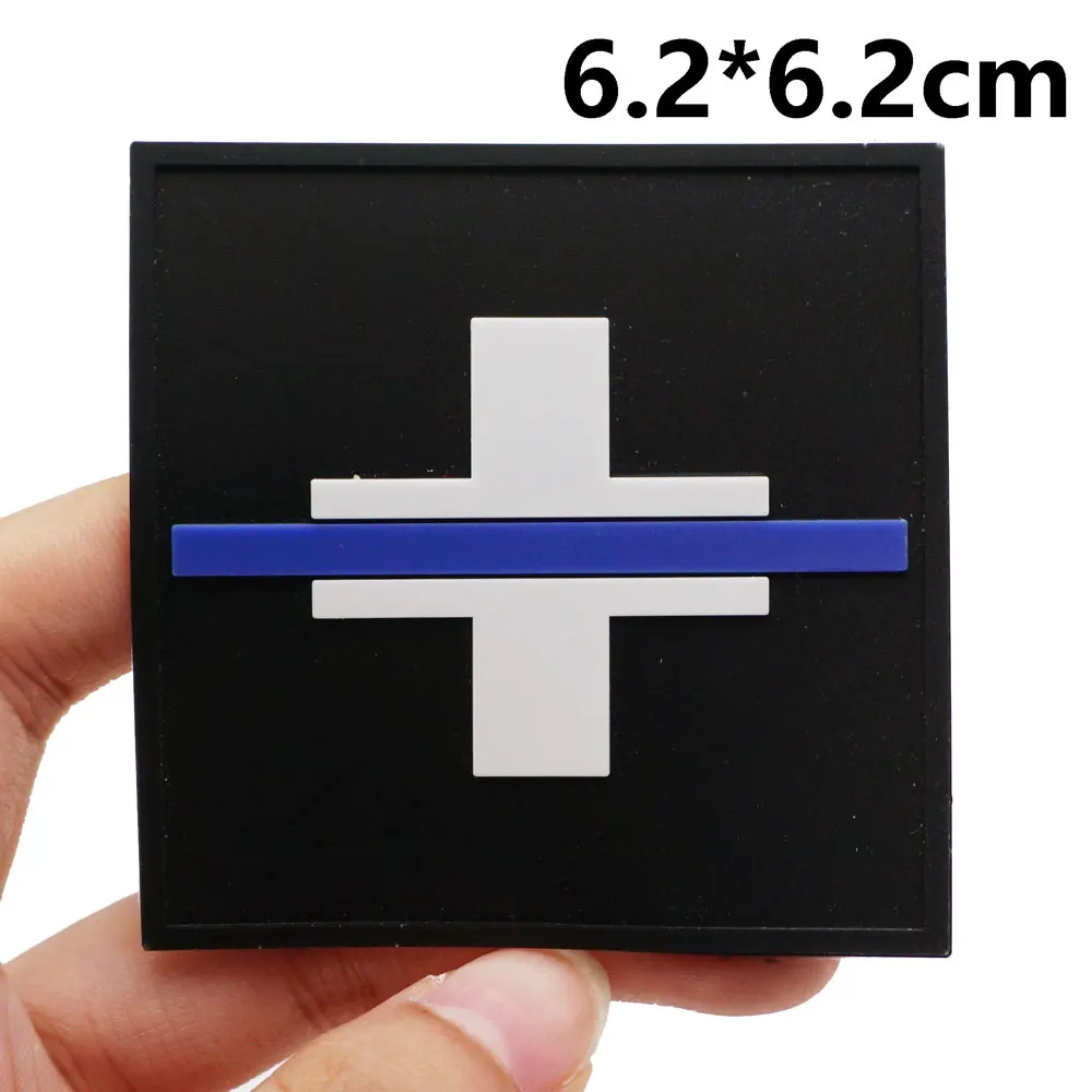 Switzerland thin blue line Tactical PVC Patches with Hook and Loop Backing for Backpacks Clothing military Accessories