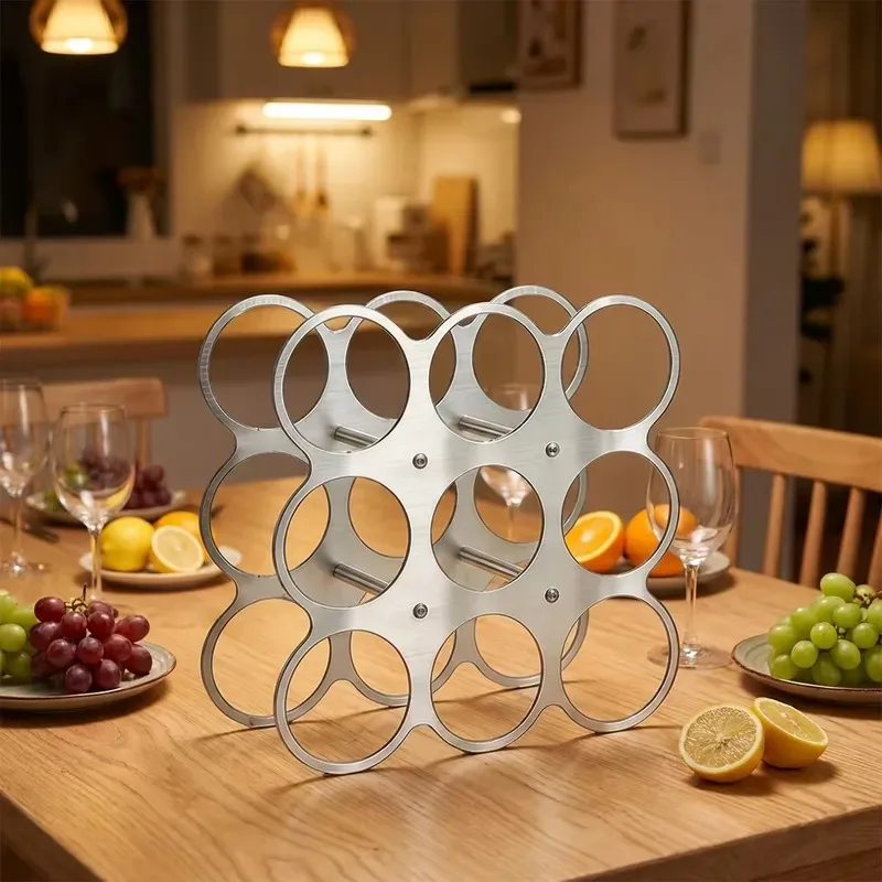 Stainless Steel Retro Three Tier Vertical Wine Rack Non Folding 32x32cm Storage Stand for Living Room Home Bar Kitchen Decor
