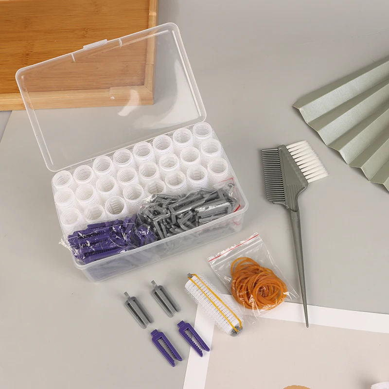 

24Pcs/Set Hair Root Perm Rods Bars Curlers With Clips & Rubber Bands Salon Nylon Hook & Loop Hair Rollers Set Hair Styling Tools