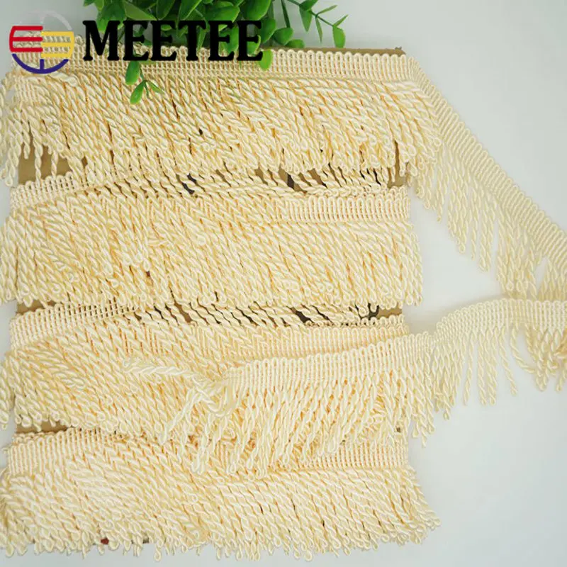 3/5Meters Meetee 55mm Solid Color Fringe Trim Twist Lace Ribbon for Hometextile Curtains Sofa Decoration DIY Sewing Accessories