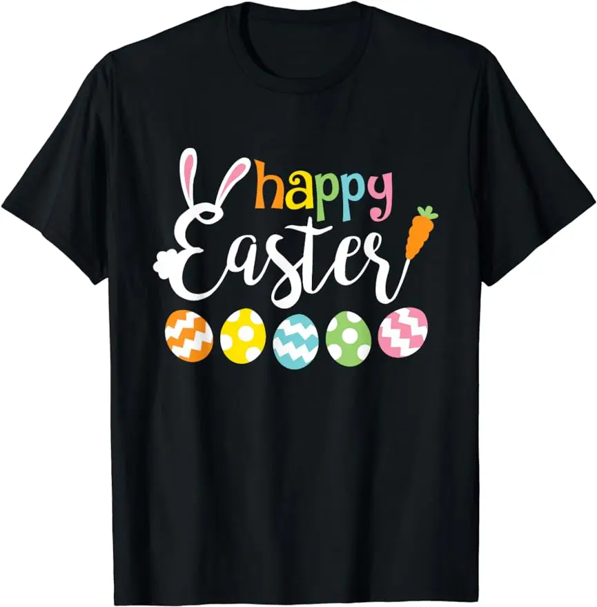 2024 Summer Happy Easter Bunny Face Shirt Fun Easter Women Girls T-shirt