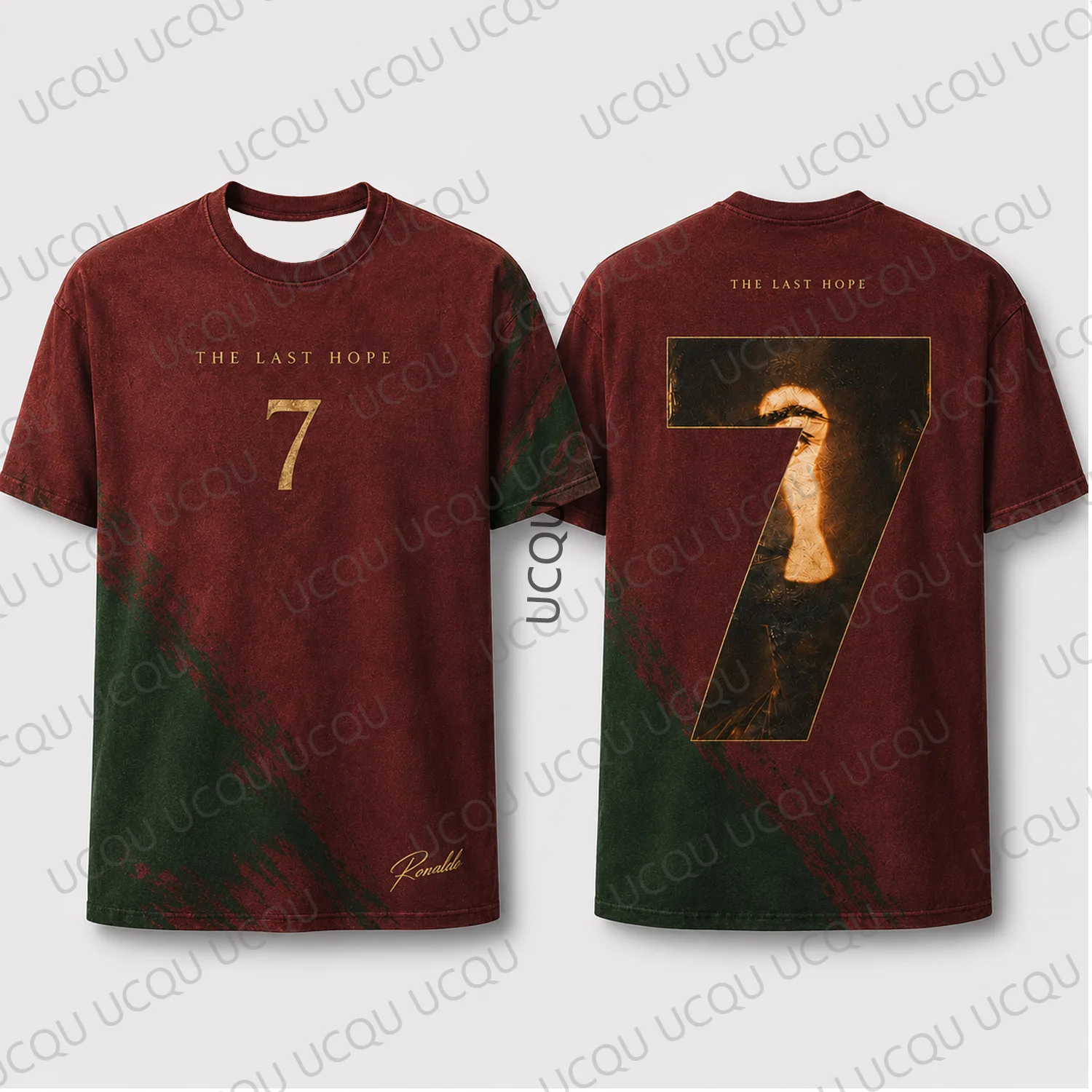 Ronaldo 7 The Last Hope Vintage Graphic T Shirt Red Green Soccer Fan Tee Men Women Oversized Streetwear Gift Kits