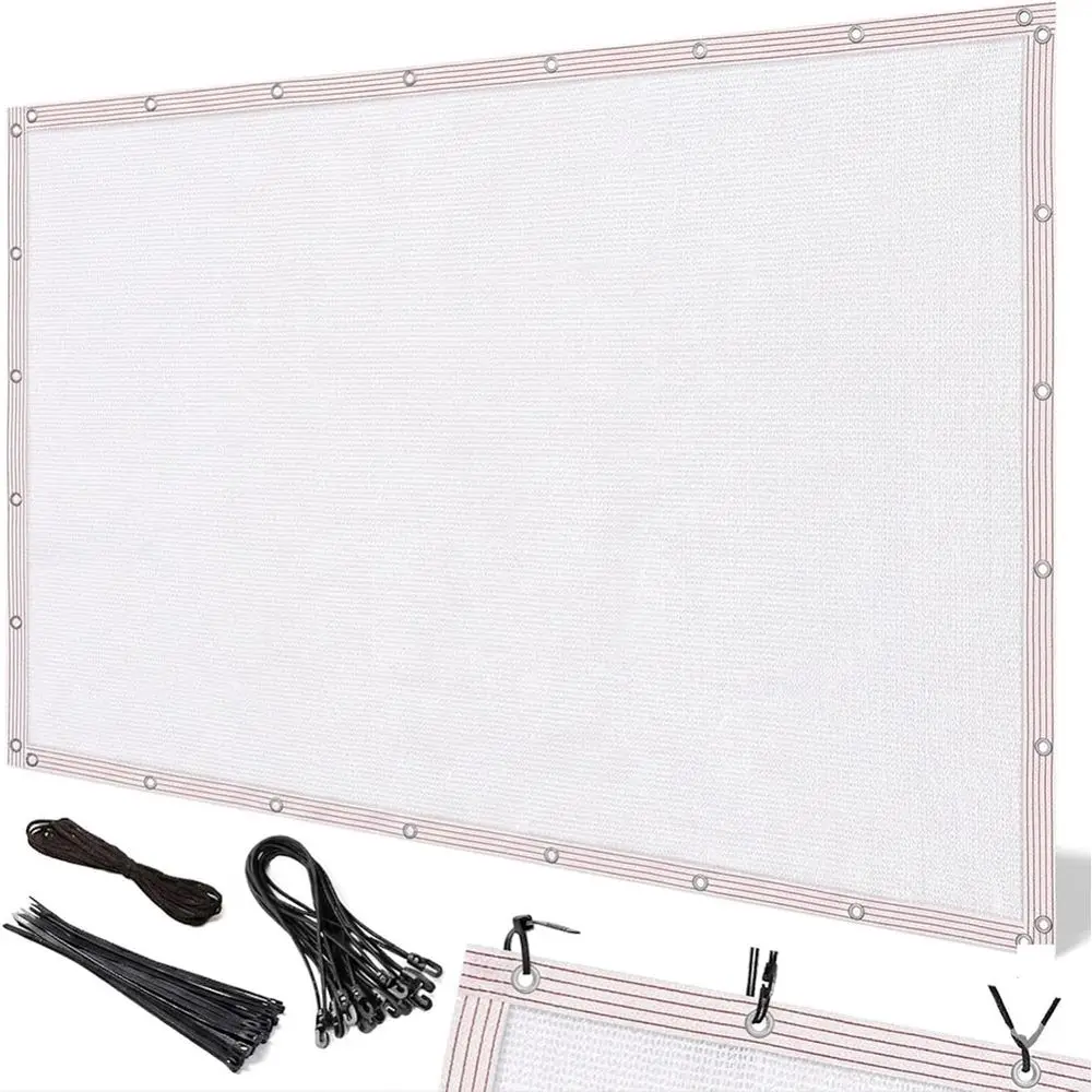 

УФ-стойкая ткань для затенения на открытом воздухе, 12x29,5 футов, белая, с люверсами для сада и теплиц