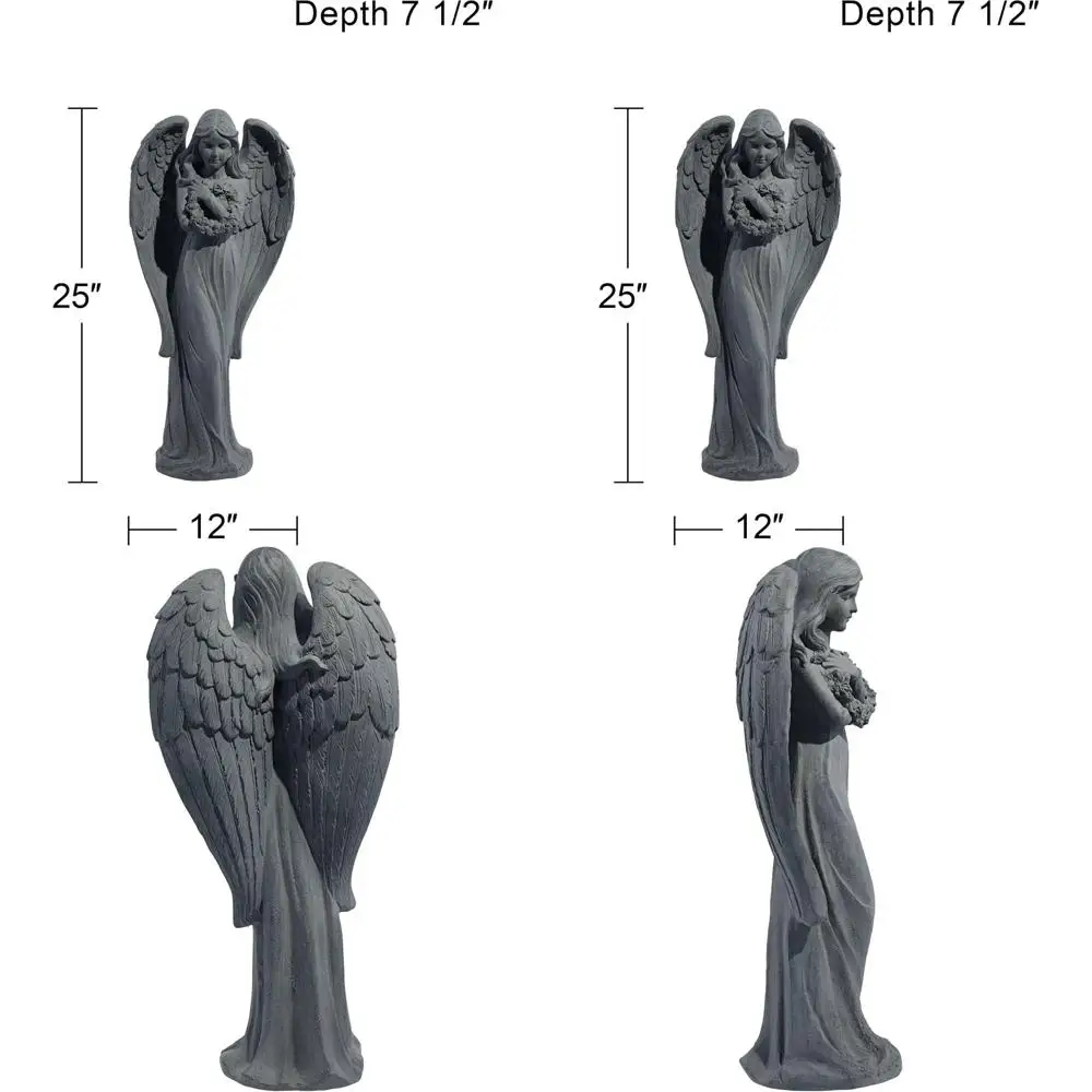 

Статуя ангела высотой 25 дюймов - Религиозный декор для дома, улицы, сада, веранды, патио, двора, балкона, Greysto