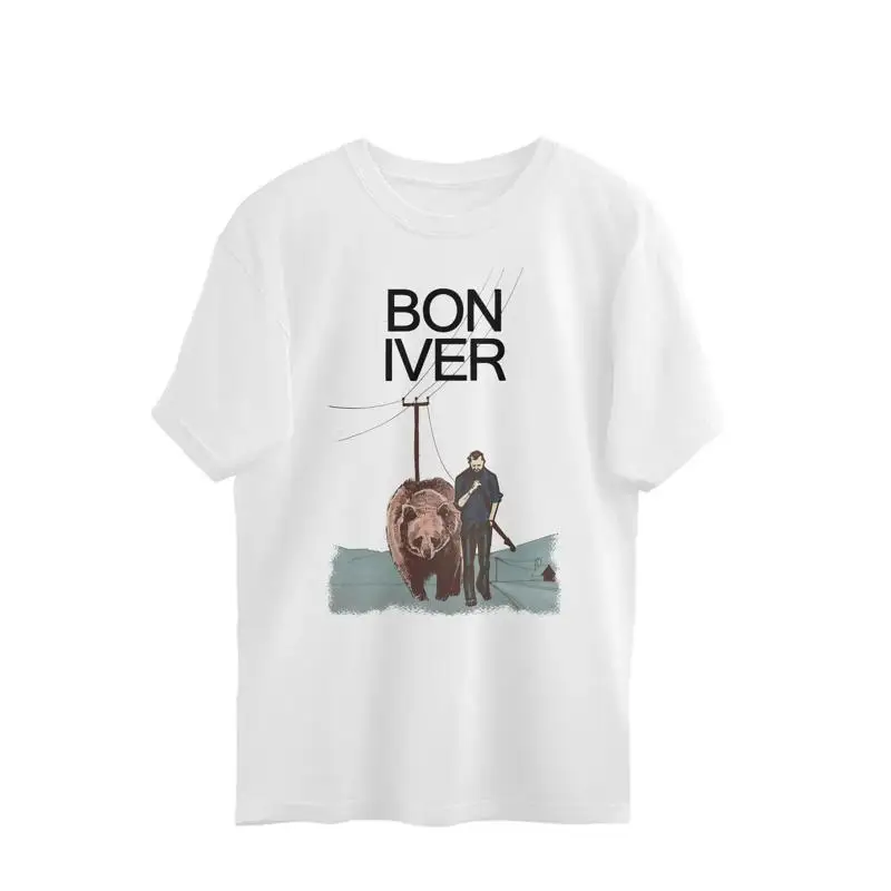 Camiseta Trend Bon Iver Band talla S a 5Xl blanca Ni218