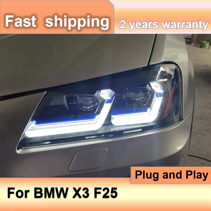 Car Accessories for BMW X3 F25 Headlamp 2010-2013 X3 Headlight DRL Turn Signal High Beam Projector Lens