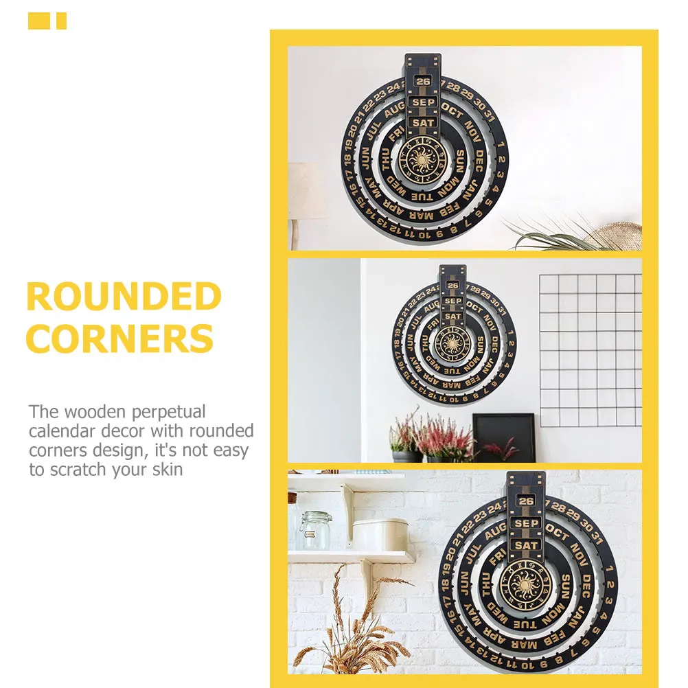 

Wooden Perpetual Hanging Wall Calendar Hanging Decoration Home Office Wall Decor Craft Wooden Handicraft