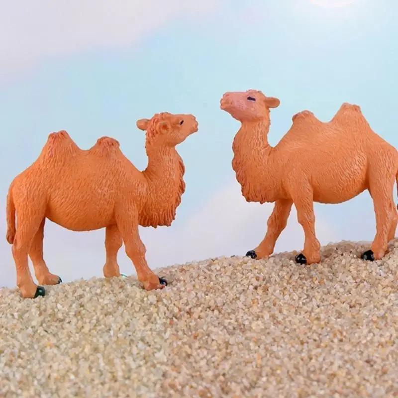 Mini Camels Mini Figurine Animals Resins Craft Kids Toy Desktops Ornament 