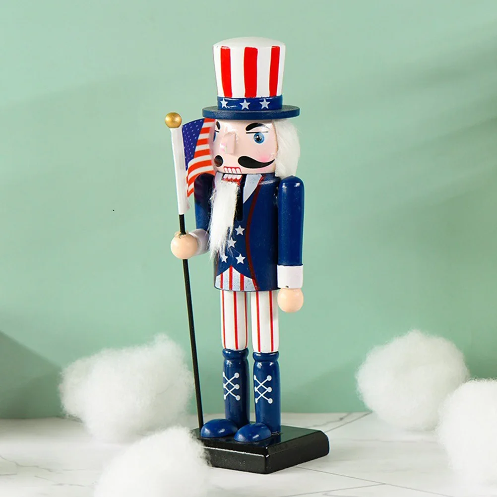 

Flag Hand Soldier Creative Independence Day Nutcracker Ornament Home Party Decoration Festival Gift Decor Supply