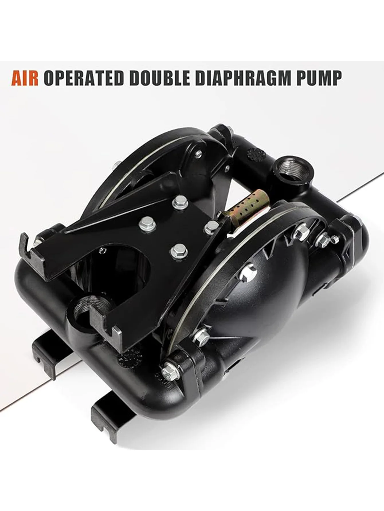 Air Operated Double Diaphragm Pump 1 Inch Inlet/Outlet Pneumatic Chemical QBY4-25L 31 GPM Dual Diaphram Polypropylene Nitrile Ru