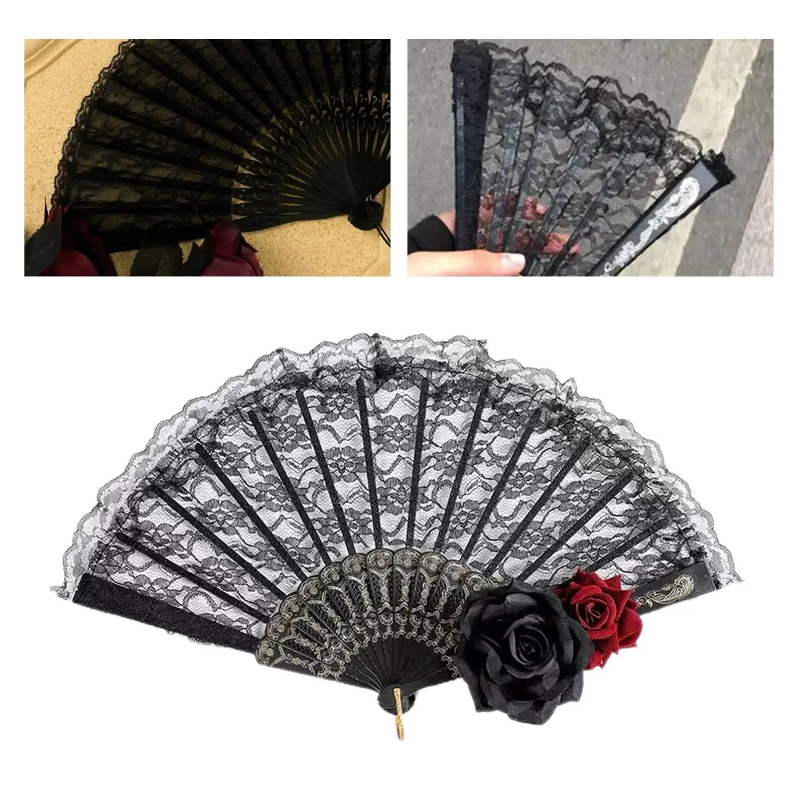 Folding Hand Fans Summer Gifts Decorative Lolita for DIY Home Party Cosplay