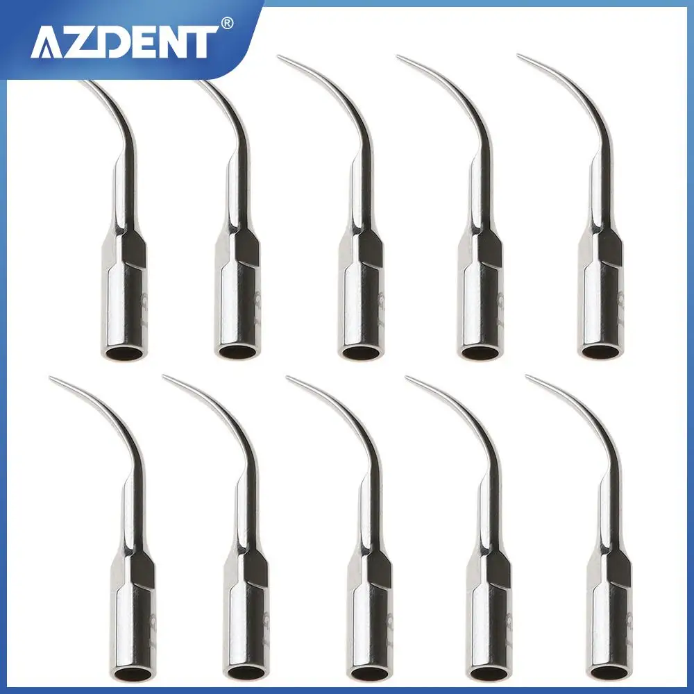 AZDENT 10pcs Dental Scaler Tip for Periodontics Scaling Endodontics Treatment G P E GD PD ED Fit for Ultrasonic Scaler Handpiece