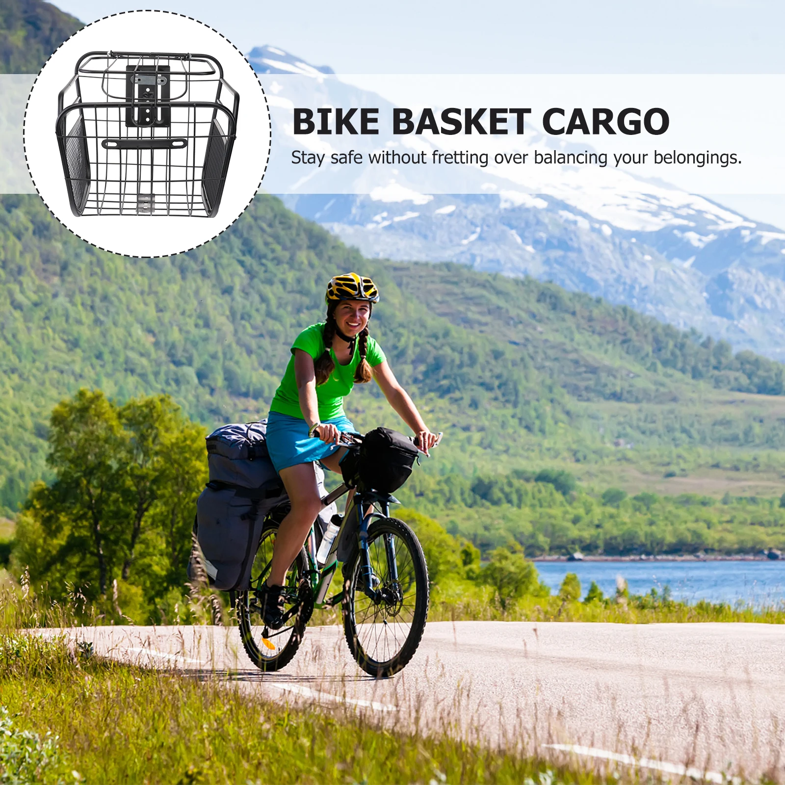 

Quick Disassembly Bike Basket Cycling Cargo Foldable Flip-over Hanging Durable Steel Construction Ideal For Handlebars Scratch