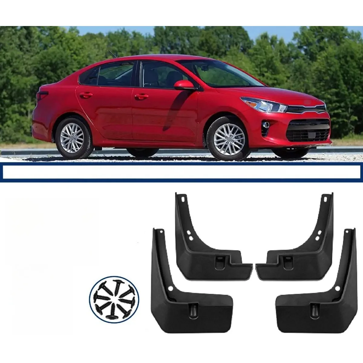 For Kia RIO 2017-2023 Car Front Rear Quarter Panel Splash Guards Fender Mud Flaps Car Defender Mud Guard Car Accessories