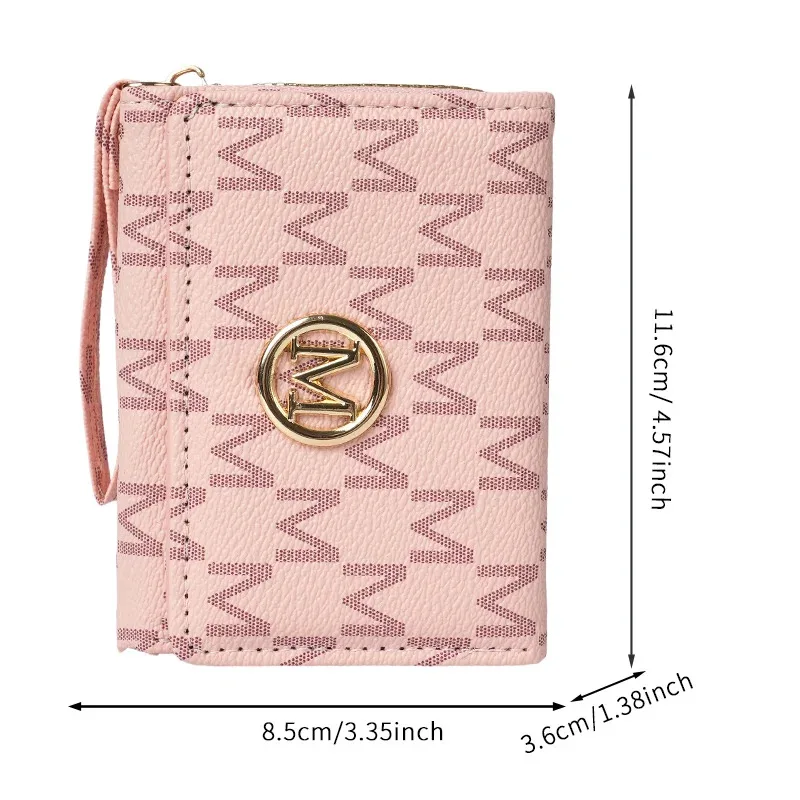 New style women's wallet, short, European and American PU high-end coin purse, printed, multi-card slots, small wallet, money cl image 6