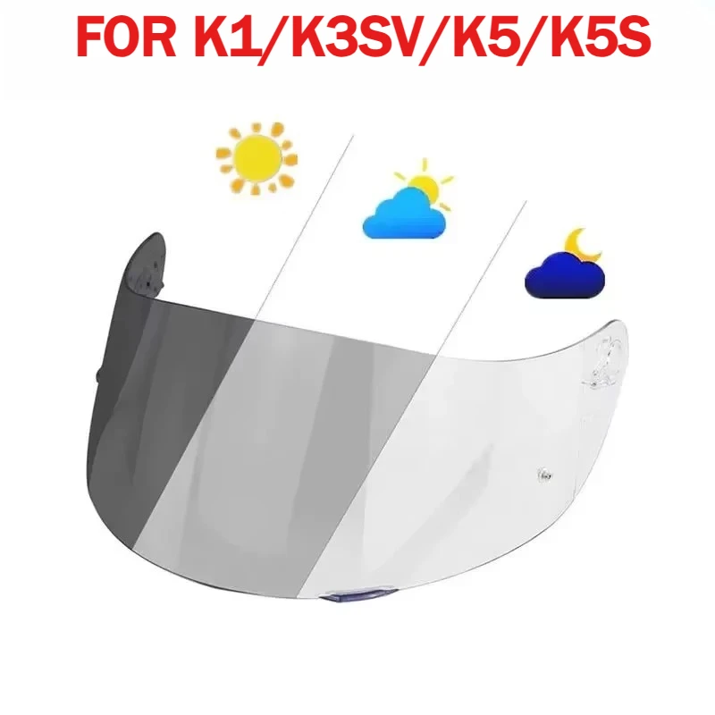 Photochromic Visor for AGV K5 K5S K5-S K3SV K3-SV K1 Helmet Glasses Screen Shield Windshield Accessories Parts Autochromic Lens