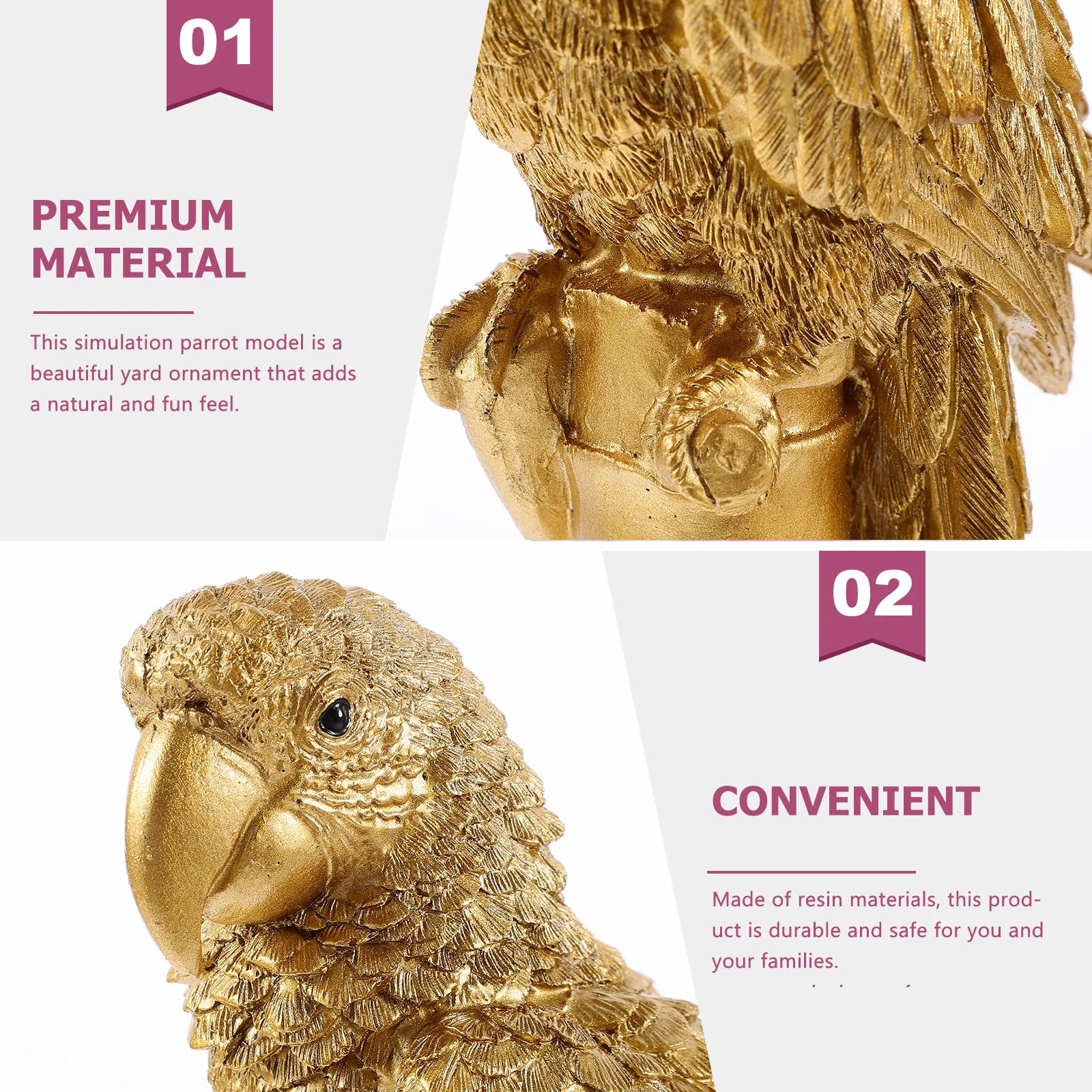 

Resin Parrot Sculpture Small Realistic Tabletop Decoration Home Garden Bird Ornament Parrot Figurine Bird Decoration