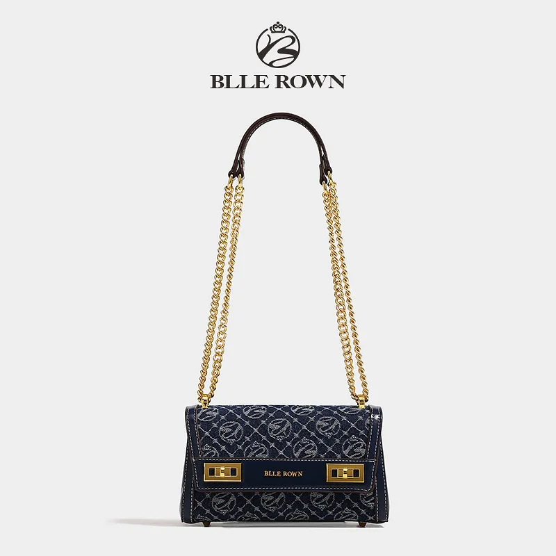 2024 New Trend Luxury Brand Klein Blue Pillow Women Bag Gold Chain Single Shoulder Crossbody Bags Purses and Handbags For Ladies