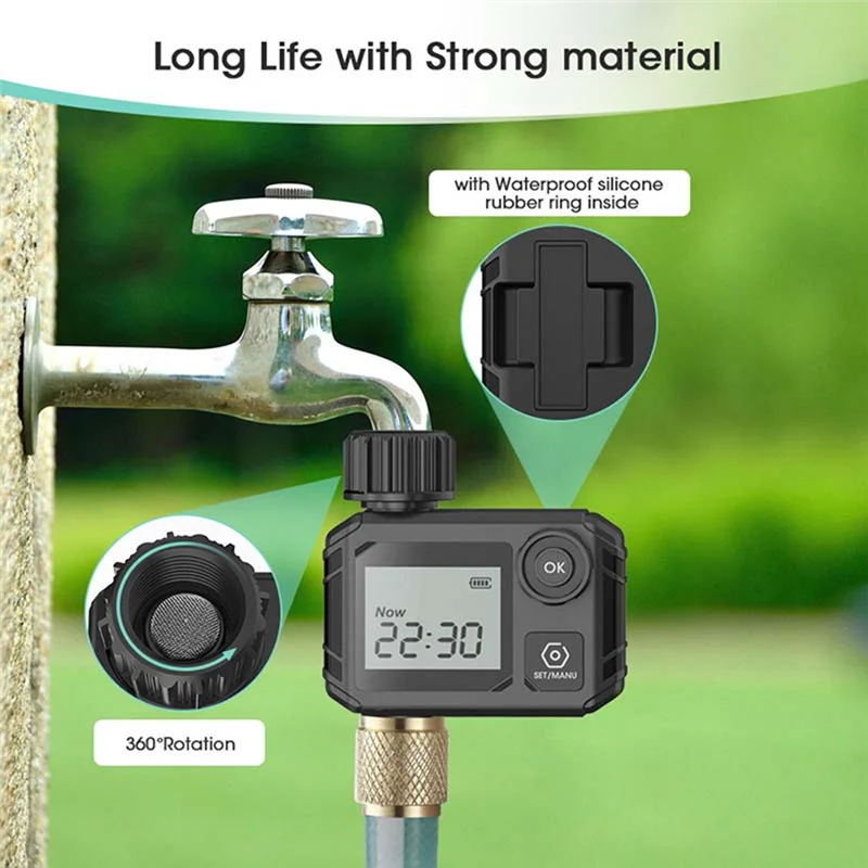 

Y42A-Large Screen Display Garden Watering Timer Irrigation Controller Digital Programmable Faucet Watering Irrigation System