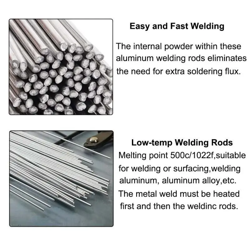 20/40pcs Aluminum Welding Rods 1.6/2.0mm Low Temperature Easy Melt Aluminum Welding Wire Flux Core Suitable for Soldering