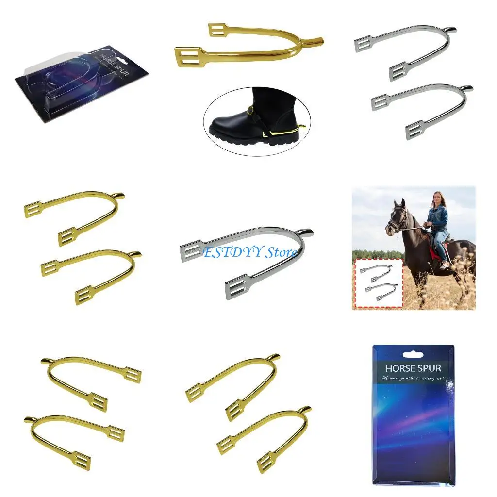 

G6DE 2PCS Equestrians Spurs Riding Spurs Zincs Alloy Precisions Casting Smooth Design