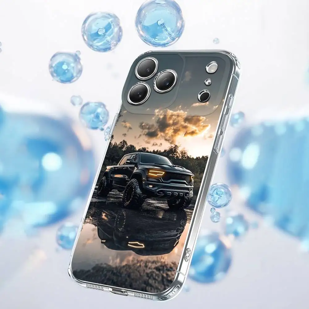 Carro r-ram caminhões captador caso de telefone para iphone 17,16,15,14,13,12,11 plus, pro, max, plus, e, ar, mini capa transparente