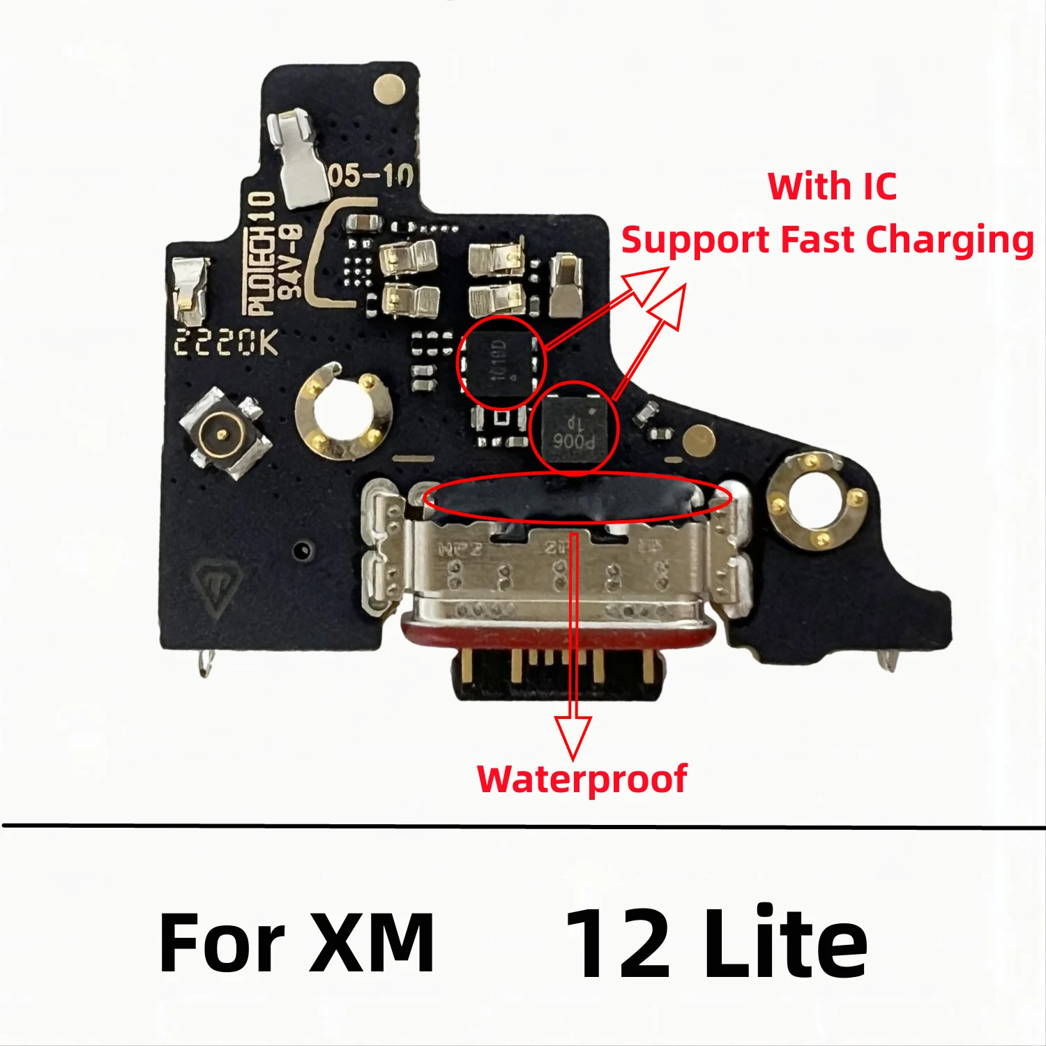 USB Charger Dock Flex Cable Charging Port Connector Board For Xiaomi 12 Lite