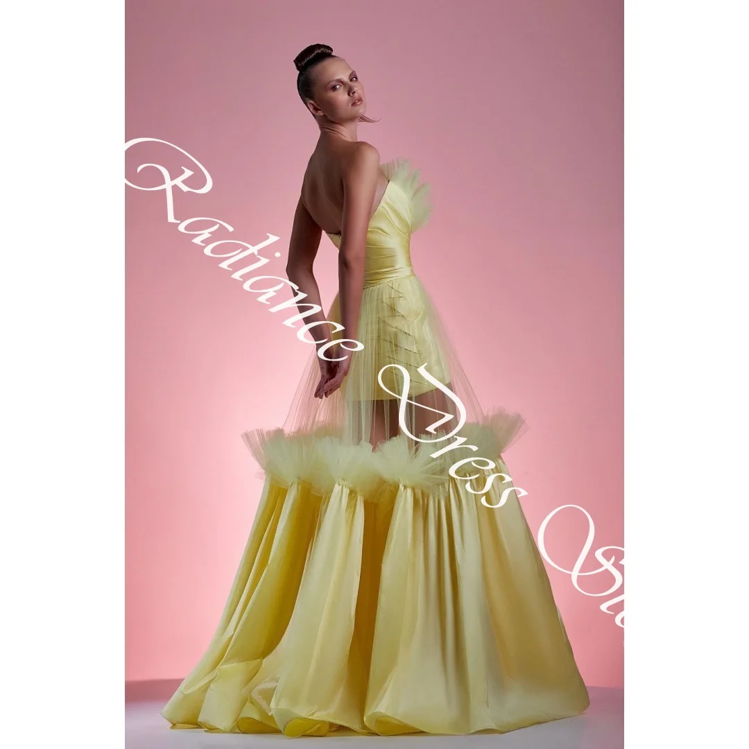 فساتين سهرة مخصصة من الساتان اللامع على شكل حرف a صدفي بدون أكمام وسحاب خلفي وقطار مناسبة خاصة Fa #3