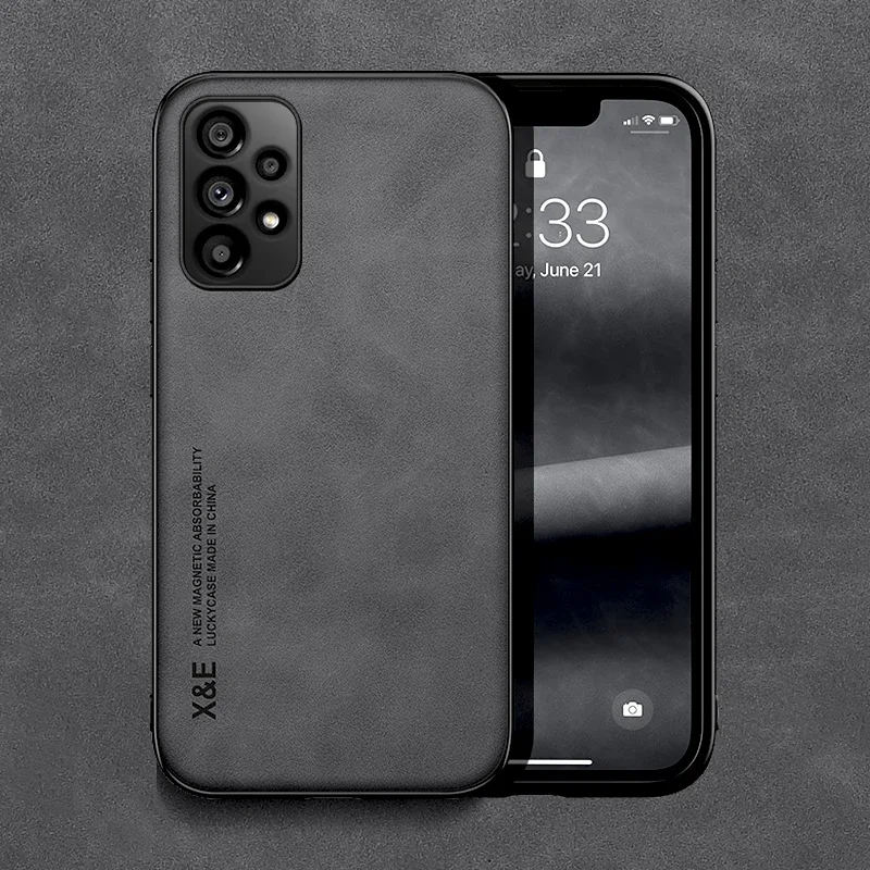 Caixa de couro magnética luxuosa para o Samsung Galaxy, montagem do carro, apoio das tampas, S24, A54, A53, 5G, A52, A55, S23, S22 ultra, S21, S20,