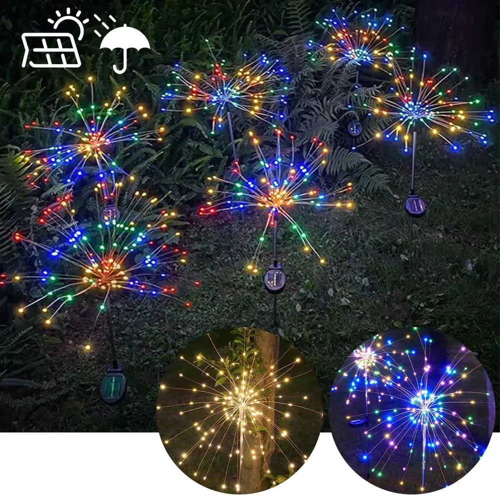 Solar Fire Light 90/150 LED Waterproof Garden 8 Modes Fairy String Lamp Christmas Solar Light For Outdoor Holiday Decor