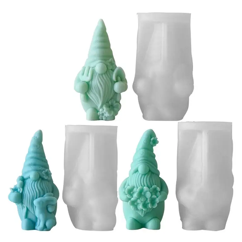 Christmas Gnome Mold Cute 3D Gnome Silicone Mould Faceless Doll Dwarf Resin Casting Epoxy Molds for Handmade Candle Soap Table