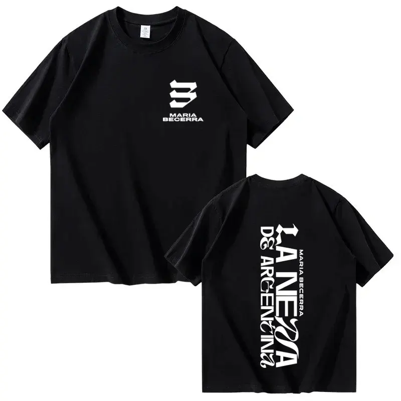 Camiseta de manga corta con letras de la cantante Maria Becerra La Nena, moda estética Harajuku, camiseta estampada de verano 100% de algodón puro