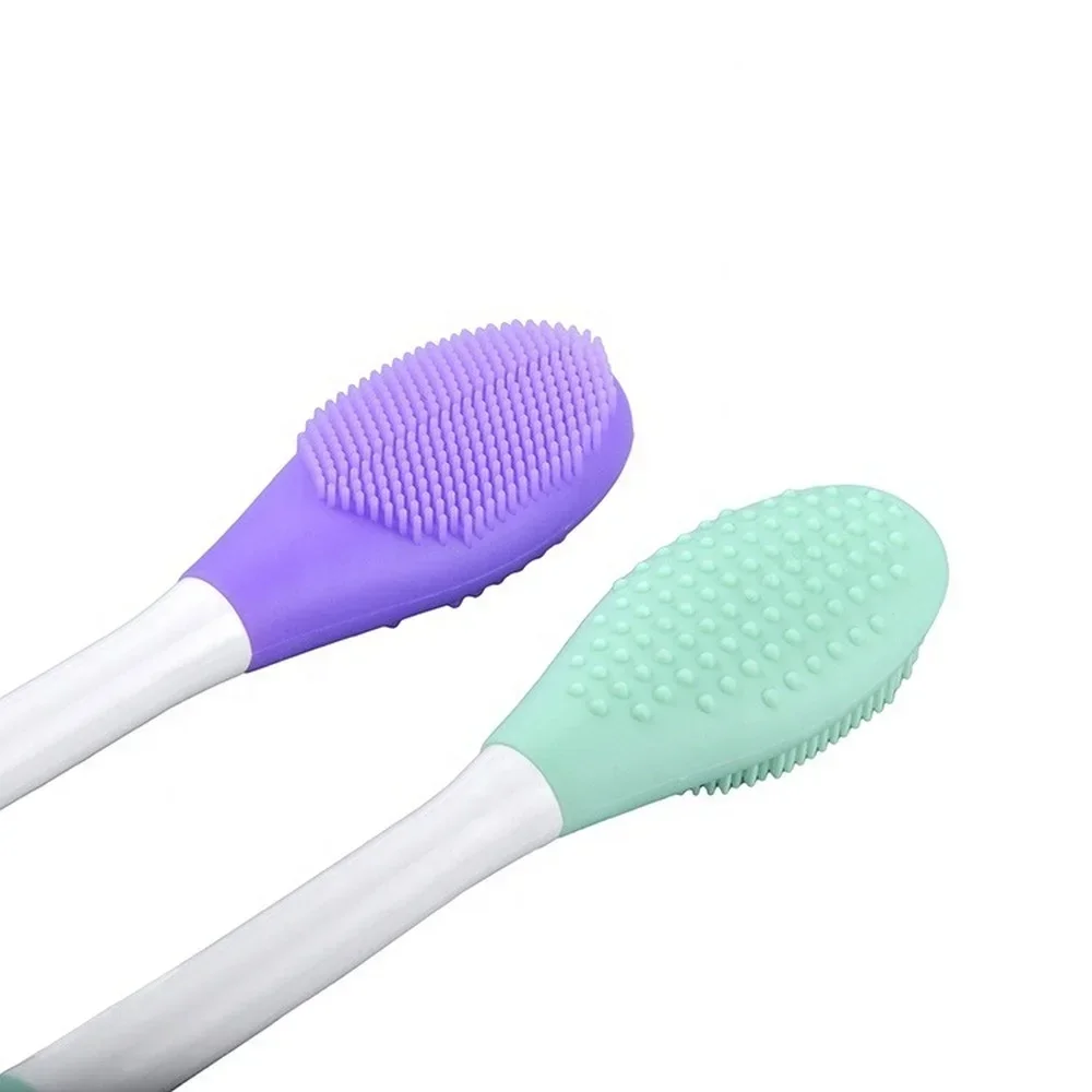 Urso silicone cabeça dupla máscara facial escova facial esfolar remoção de cravo limpador escova lama filme escova facial ferramenta cuidados com a pele